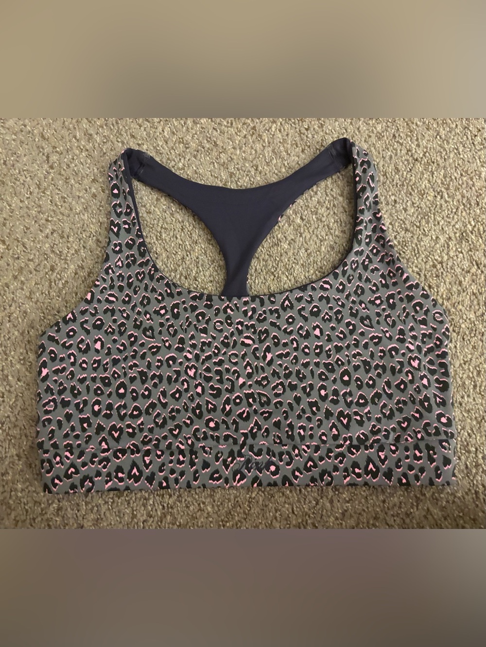 NWOT VS PINK Racerback Reversible Sports Bra in Size L-DD